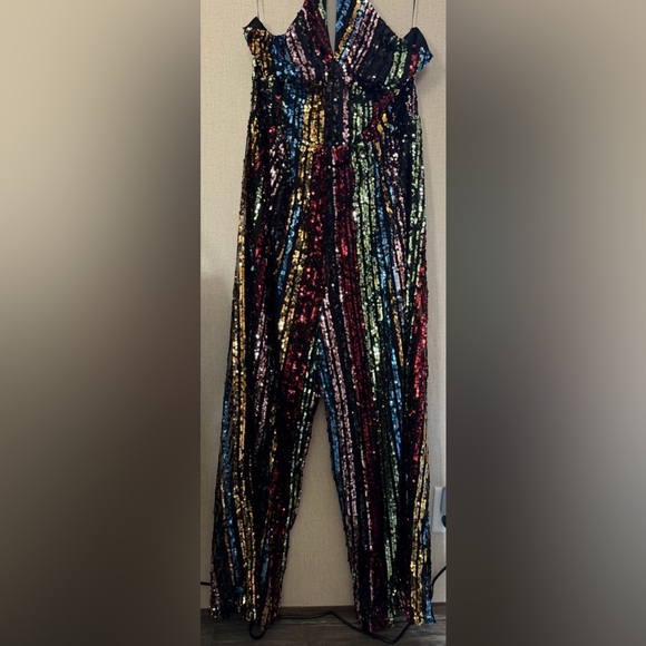 New York & Company Multicolor Sequin Jumpsuit - Picture 2 of 11